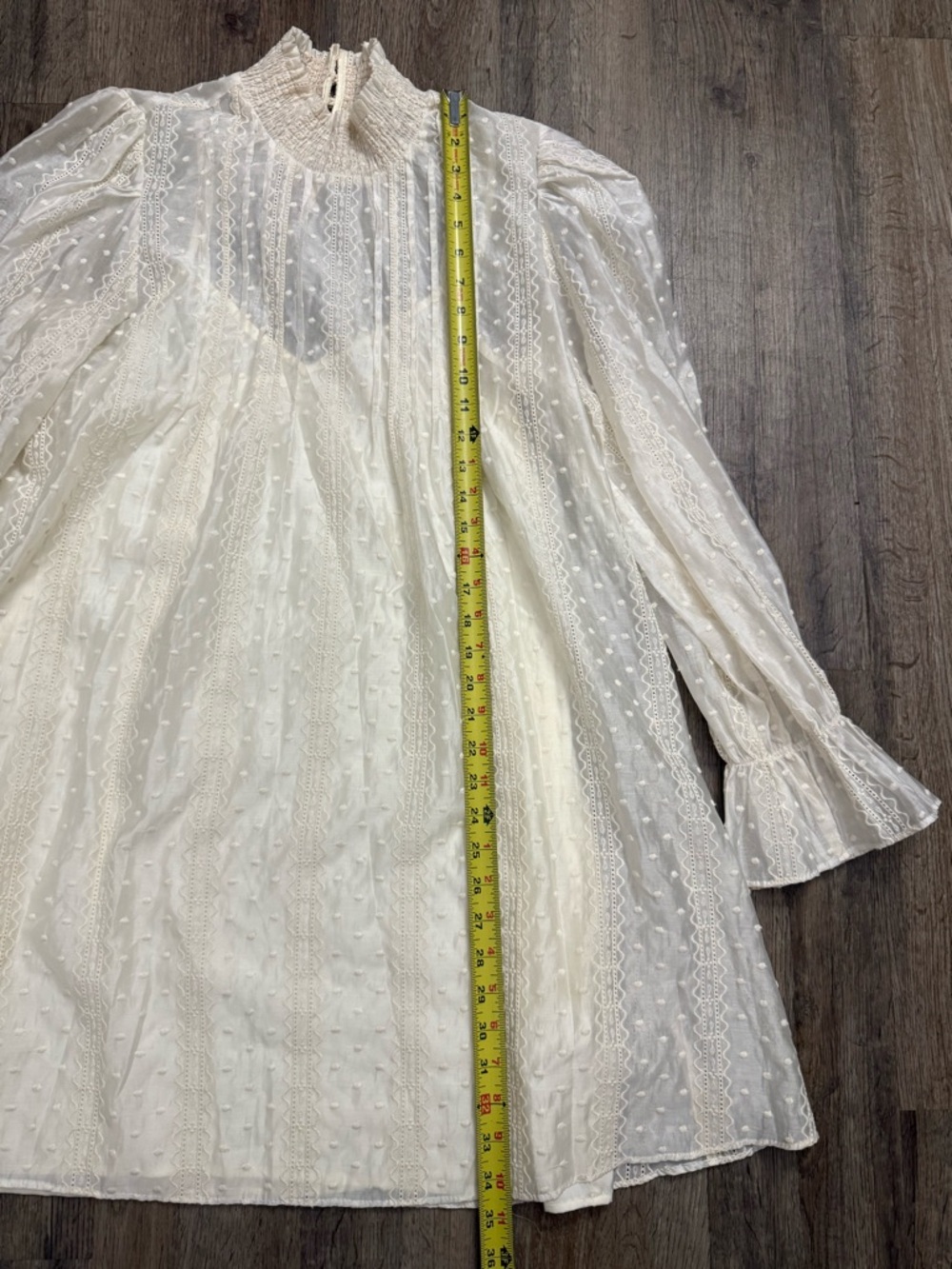 English Factory • Embroidered Smocked Neck Organza Dress - Picture 6 of 16